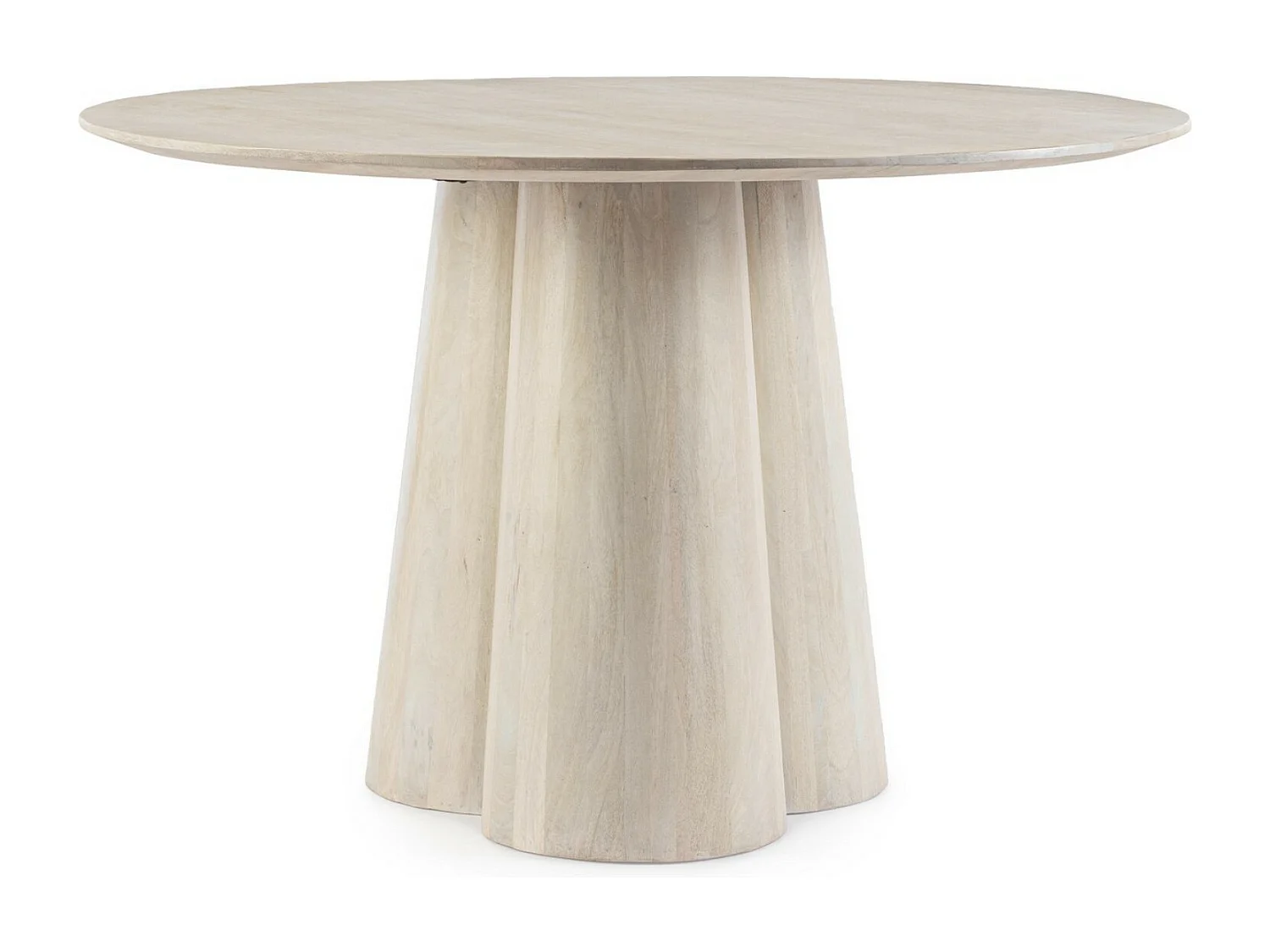 Table à manger ronde en bois massif naturel Noza 120cm