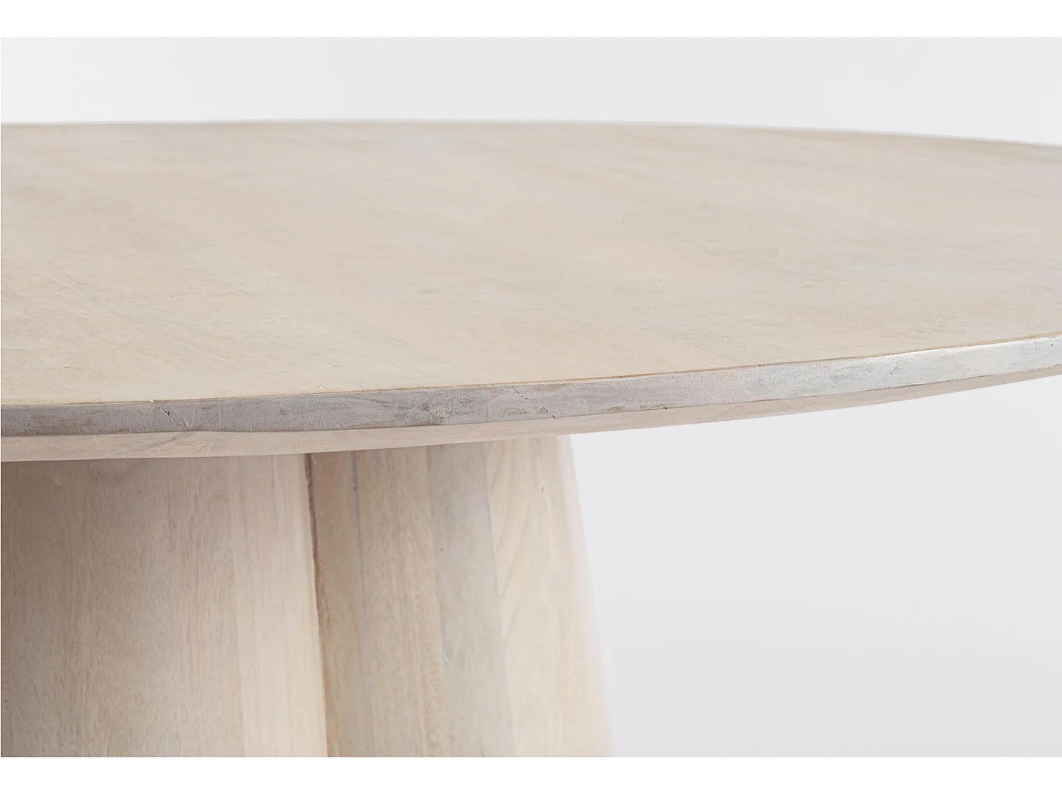 Table à manger ronde en bois massif naturel Noza 120cm