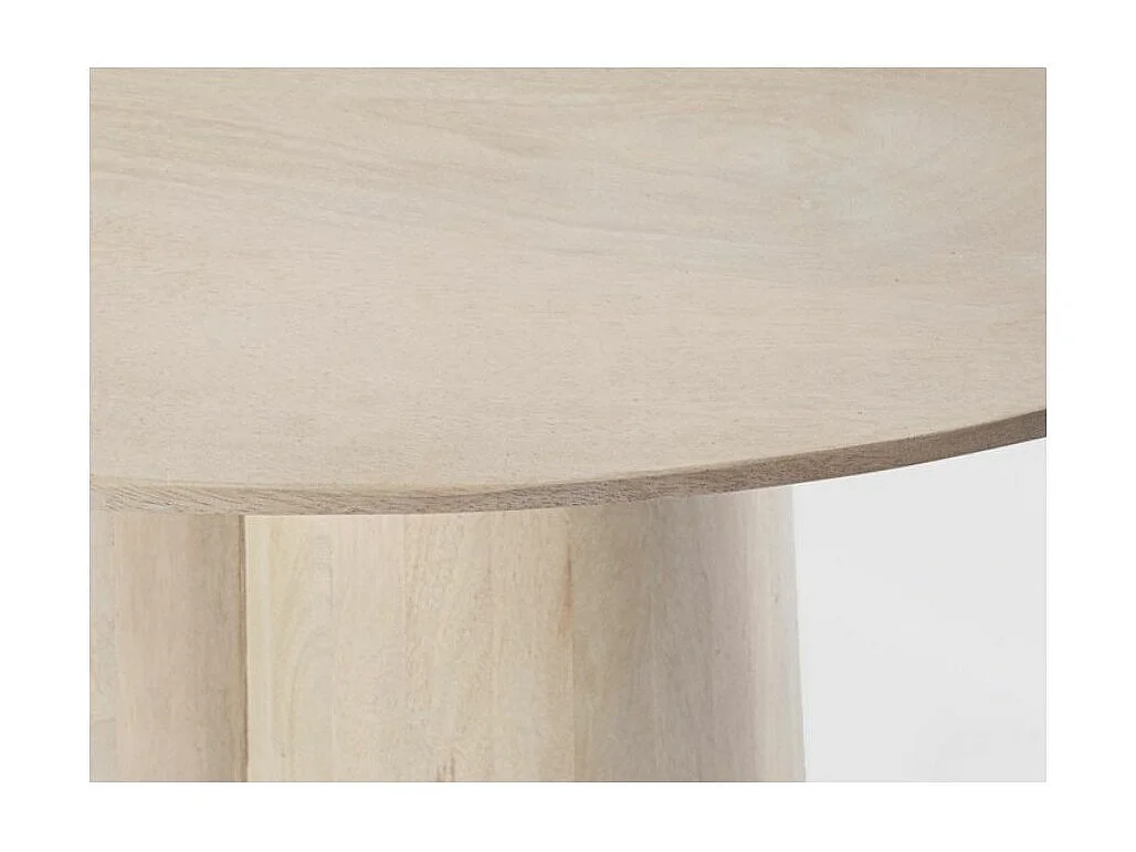 Table à manger ronde en bois massif naturel Noza 120cm