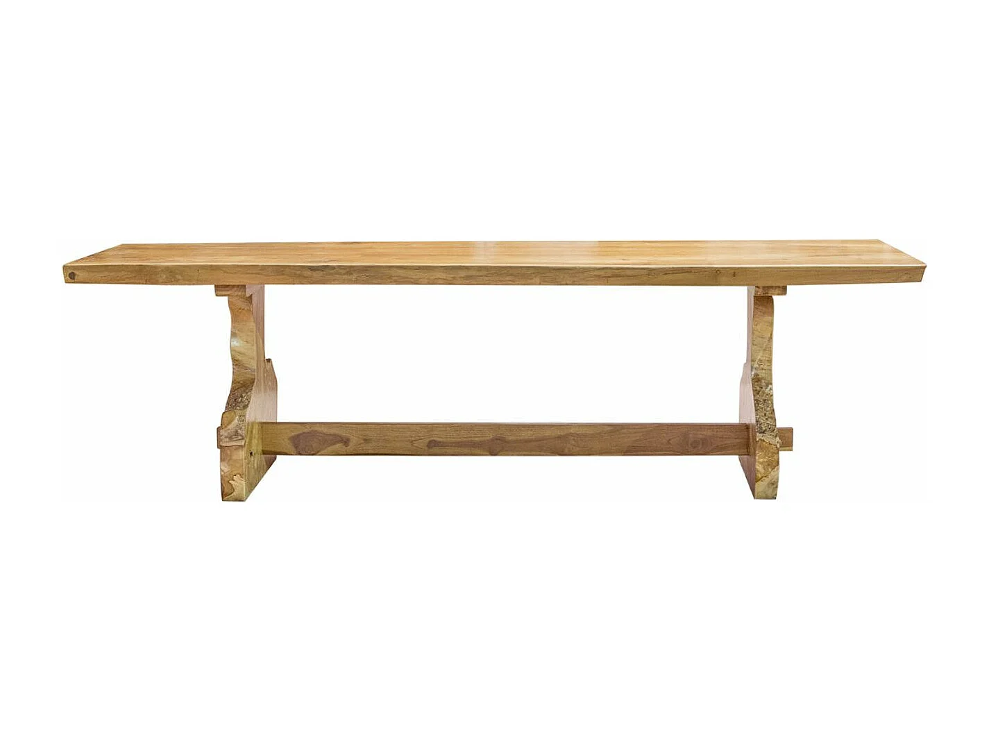 Grande table à manger en bois massif clair Rustiko 270cm