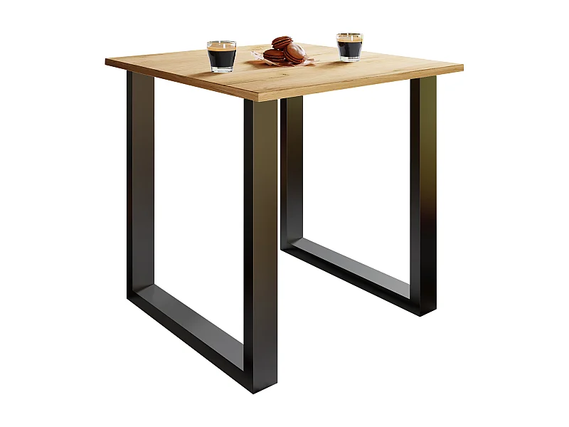 Dining table Xona Black / Honey oak H. 76 x W. 80 x D. 50 cm