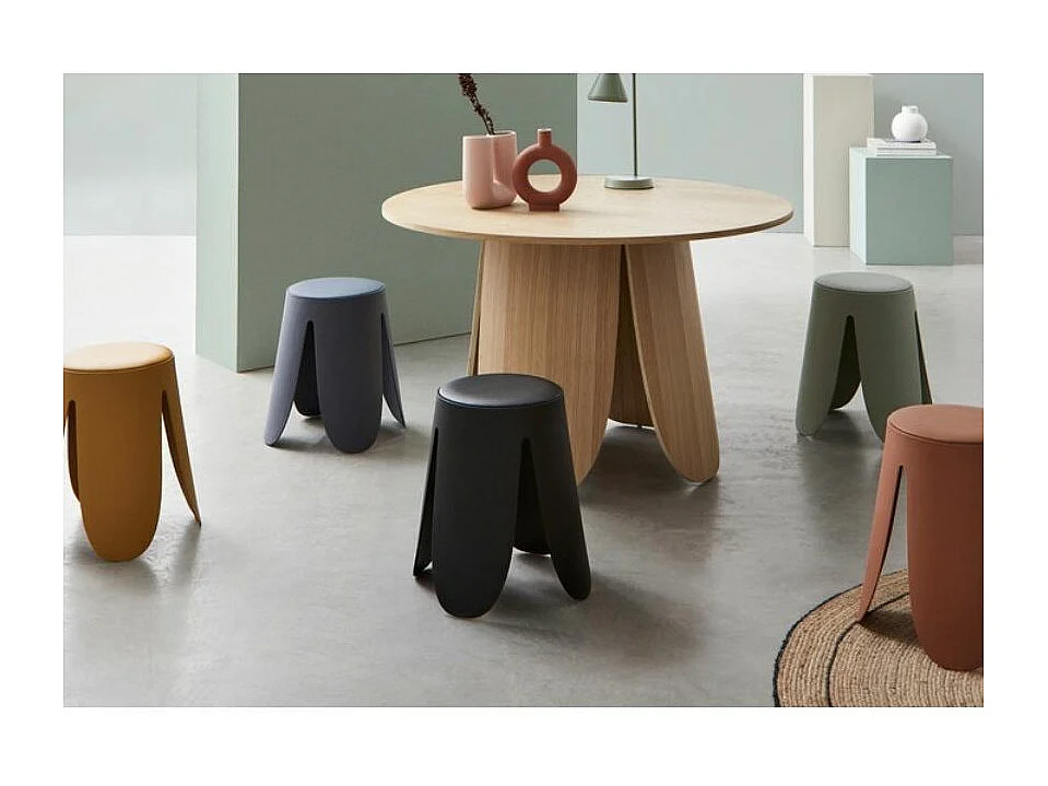 Table à manger ronde en bois naturel Korda 120cm