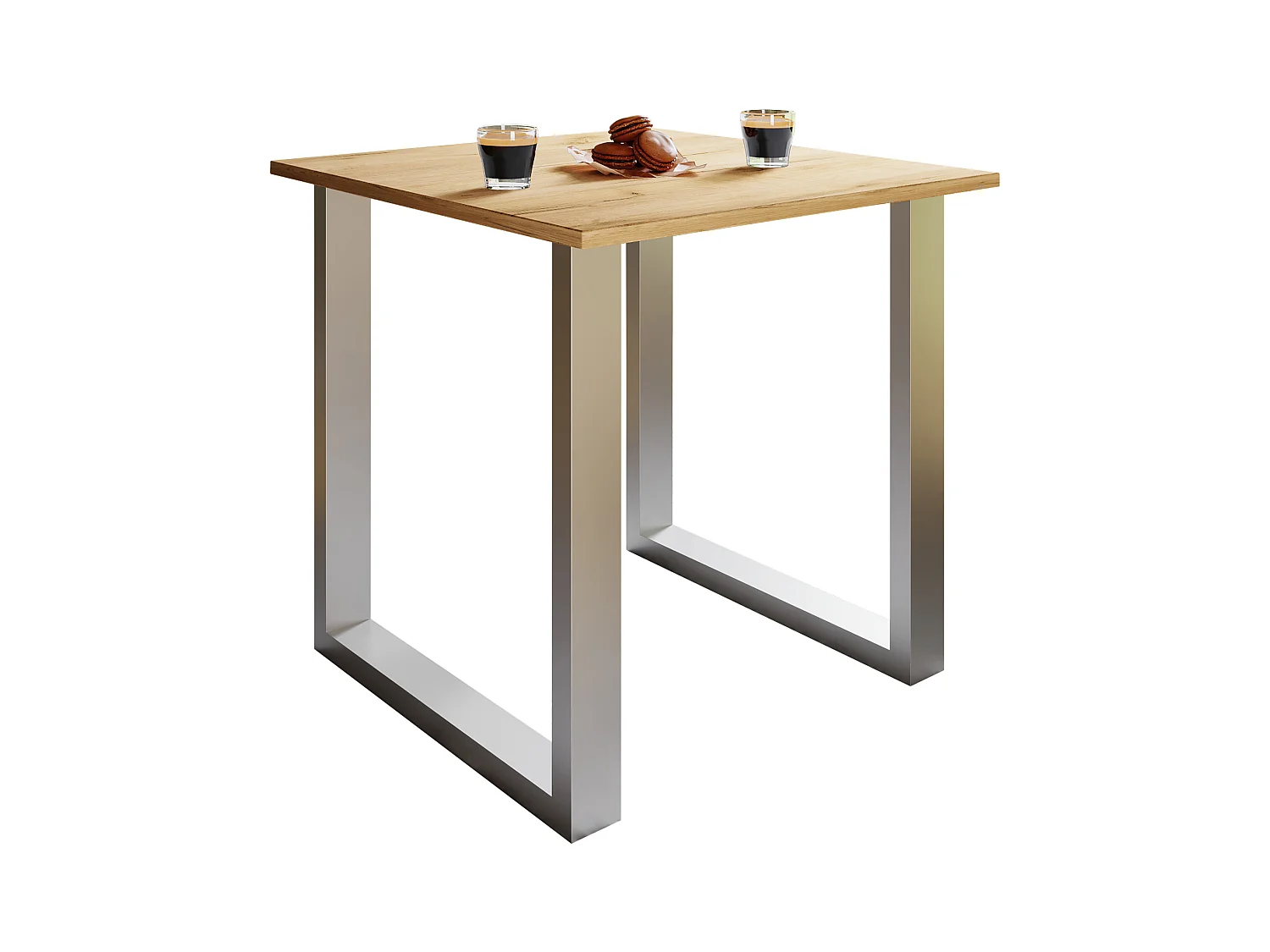 Dining table Xona Silver / Honey oak H. 76 x W. 80 x D. 80 cm