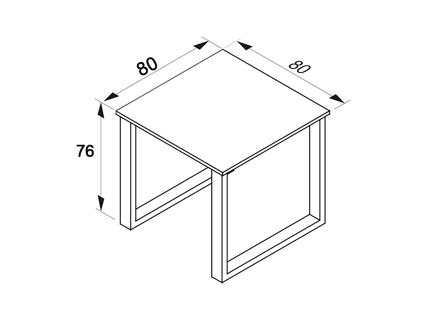 Dining table Xona Silver / Honey oak H. 76 x W. 80 x D. 80 cm