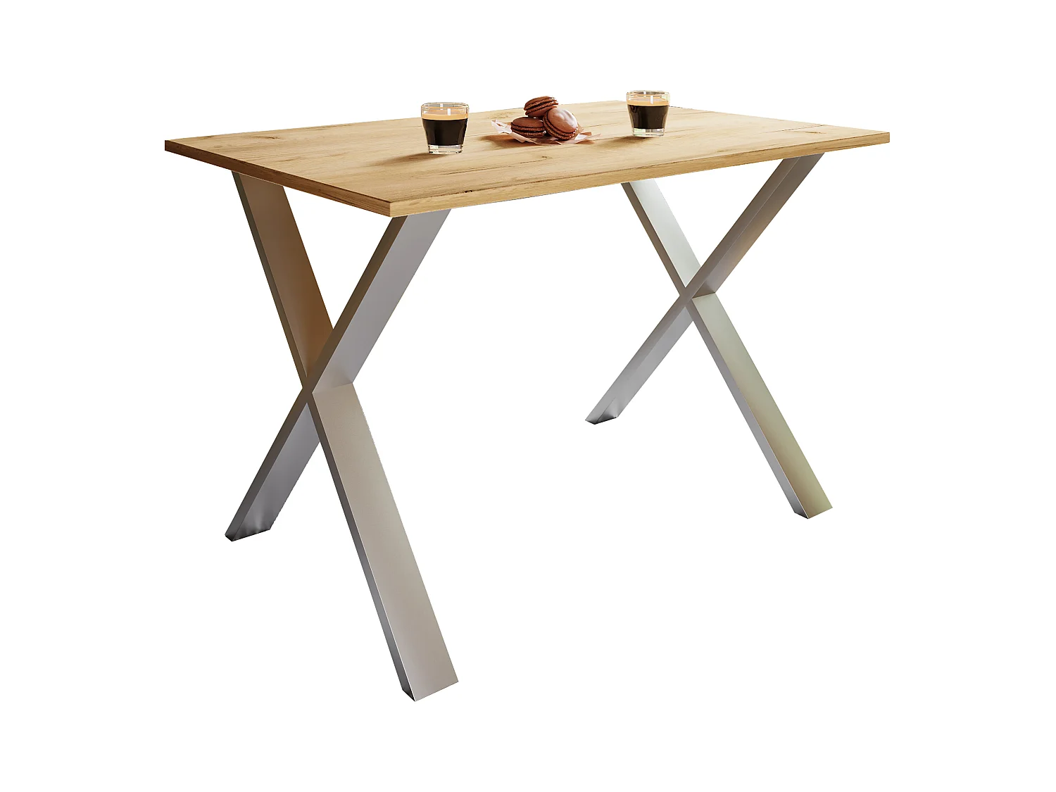 Dining table Xona Silver/ Honey oak H. 76 x W. 110 x D. 50 cm