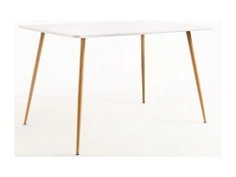 Mesa de comedor Luzia madera natural y blanca 120 cm