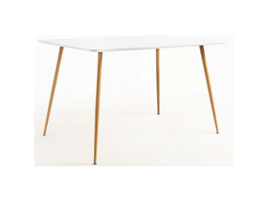 Table à manger bois naturel et blanc Luzia 120cm