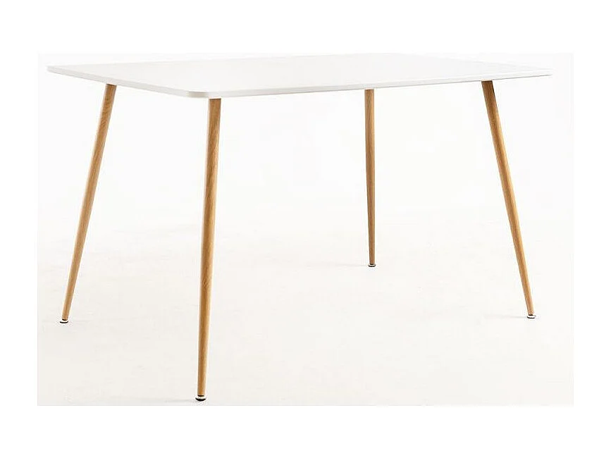 Mesa de comedor Luzia madera natural y blanca 120 cm