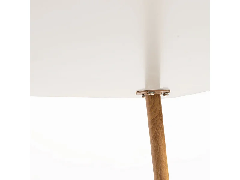 Mesa de comedor Luzia madera natural y blanca 120 cm