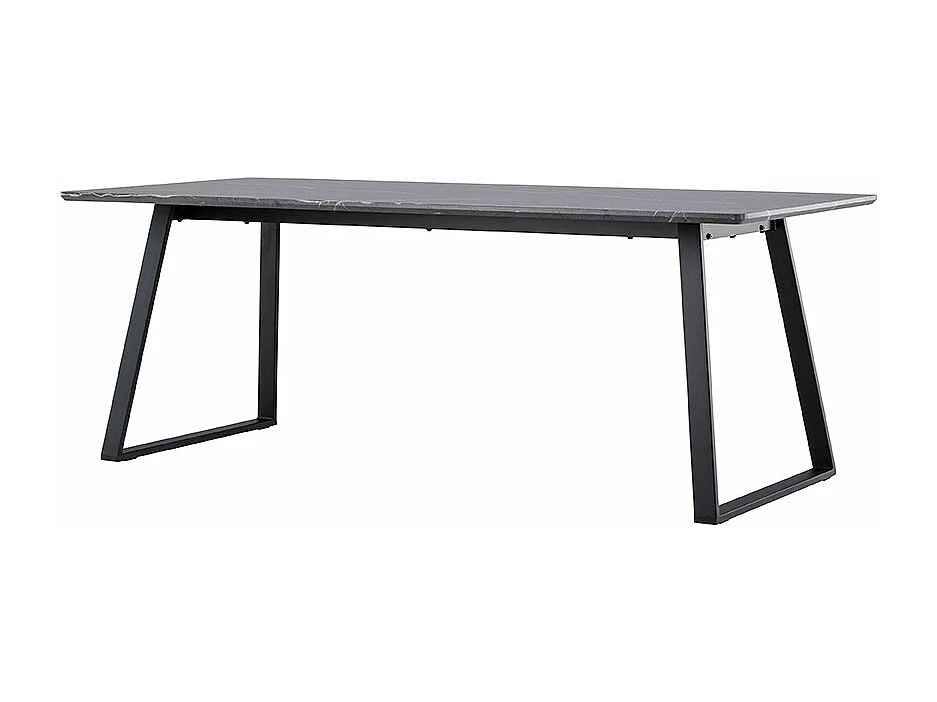 Malaga Esstisch Marmor dekor 90x200cm dunkel grau,schwarz.