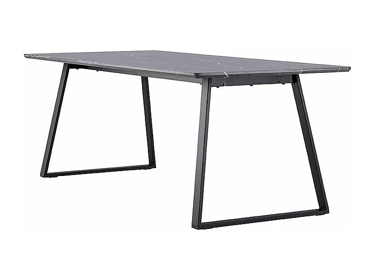 Malaga table de salle à manger marbre décor 90x200cm gris foncé,noir.