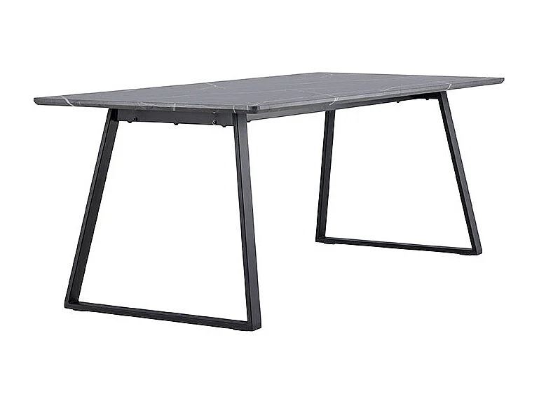 Malaga table de salle à manger marbre décor 90x200cm gris foncé,noir.