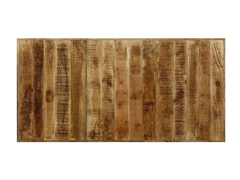 Table à manger manguier massif clair et pieds métal noir Nashe 180cm