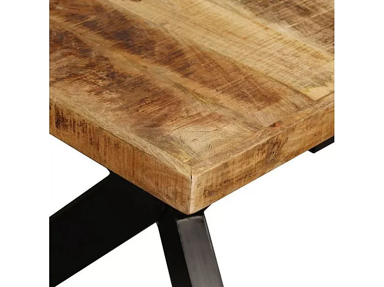 Table à manger manguier massif clair et pieds métal noir Nashe 180cm