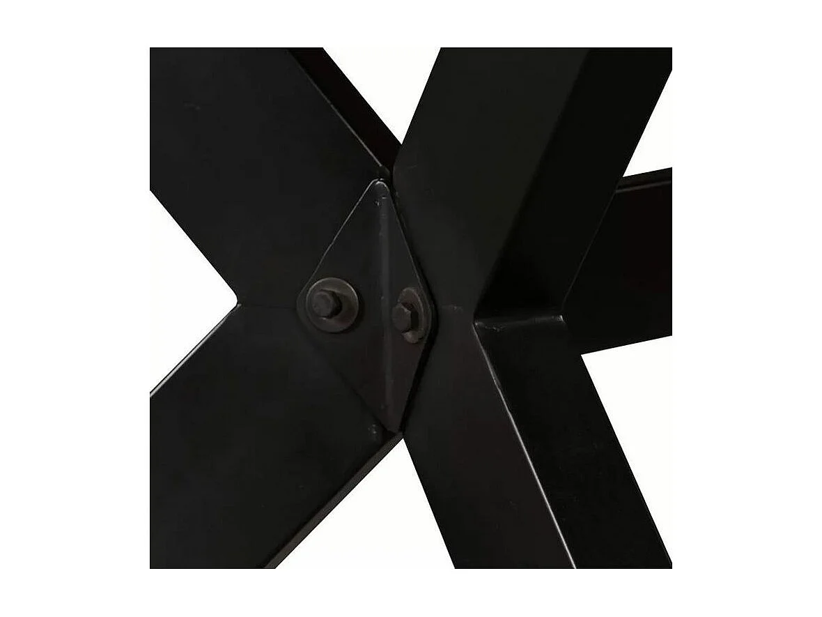 Table à manger manguier massif clair et pieds métal noir Nashe 180cm