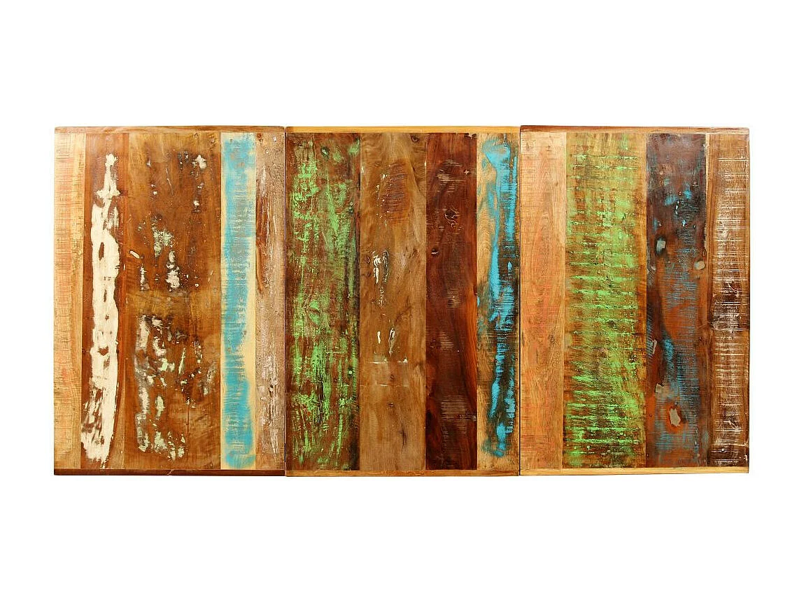 Table à manger bois reconditionné et pieds acier noir Unik 220cm