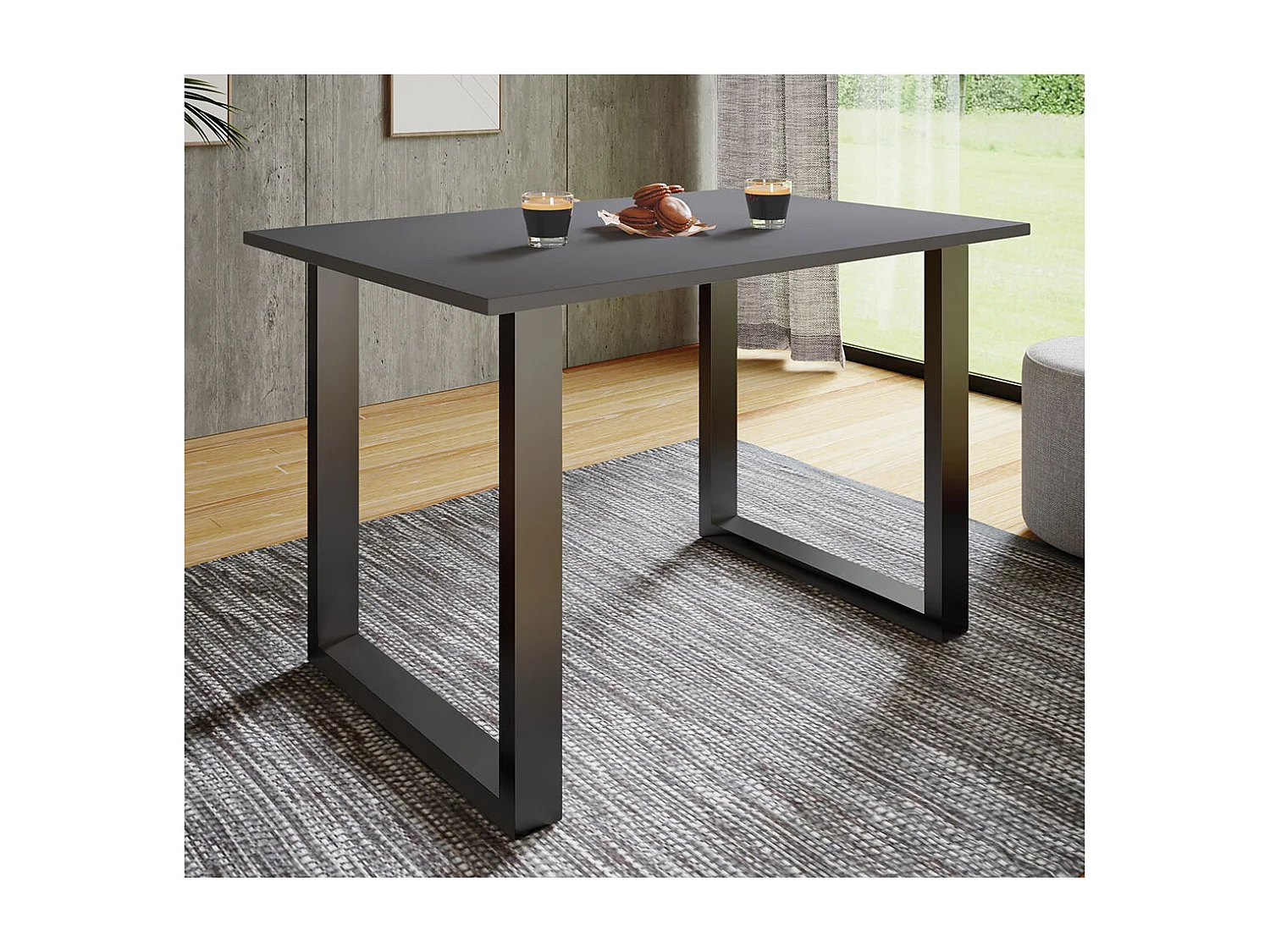 Dining table Xona Black / Anthracite H. 76 x W. 110 x D. 50 cm