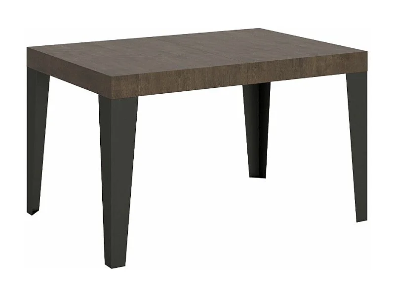 Table à manger extensible Flavio-Couleur Marron-4 pieds-2 rallonges fines-130 à 234cm