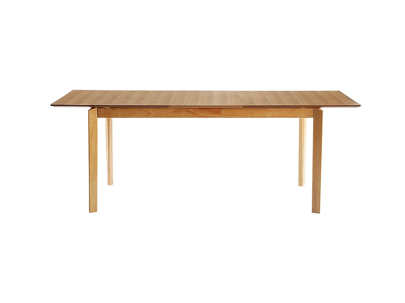 Table extensible rallonges intégrées rectangulaire en bois clair frêne L160-210 cm BONAVISTA