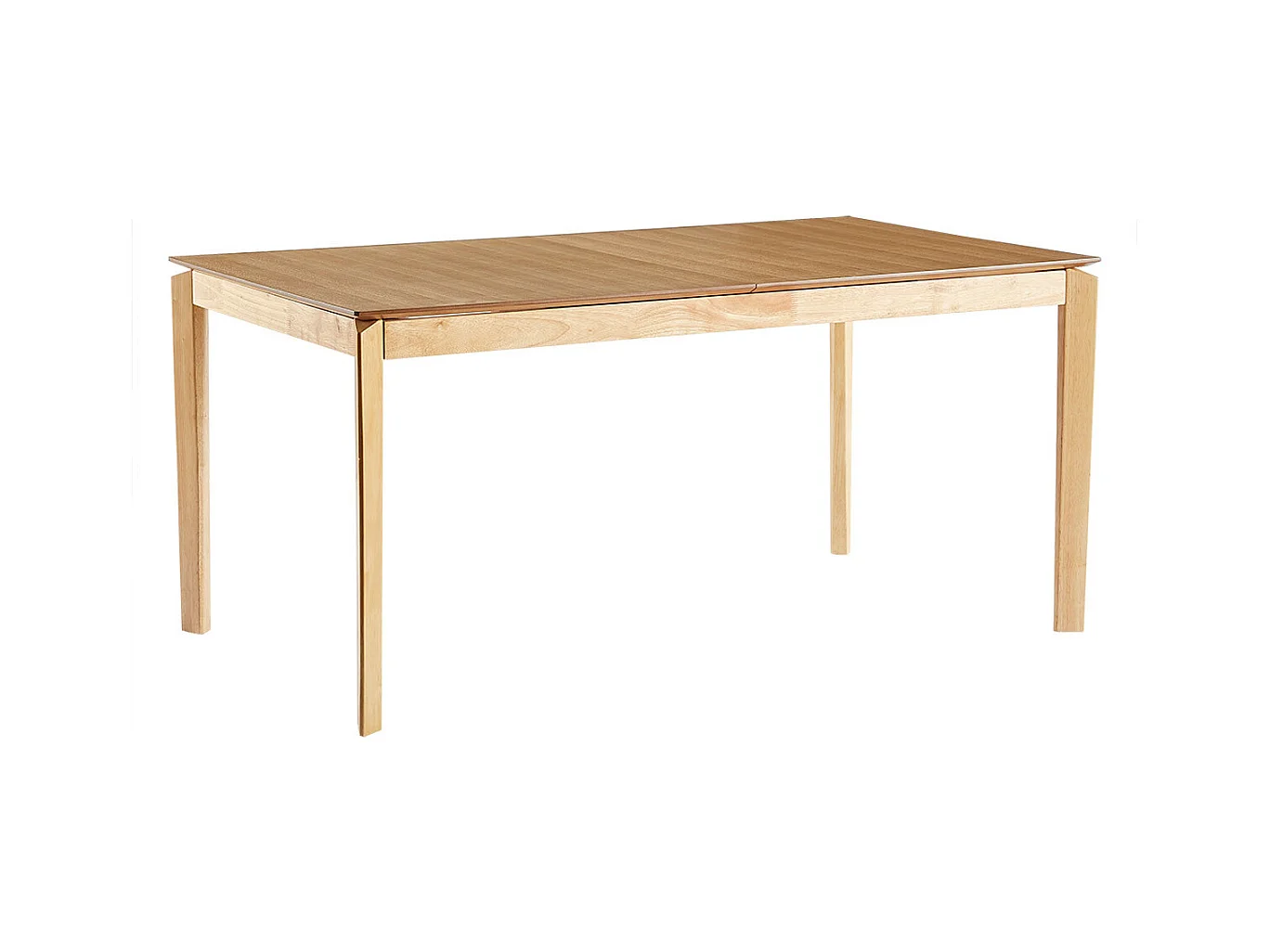 Table extensible rallonges intégrées rectangulaire en bois clair frêne L160-210 cm BONAVISTA