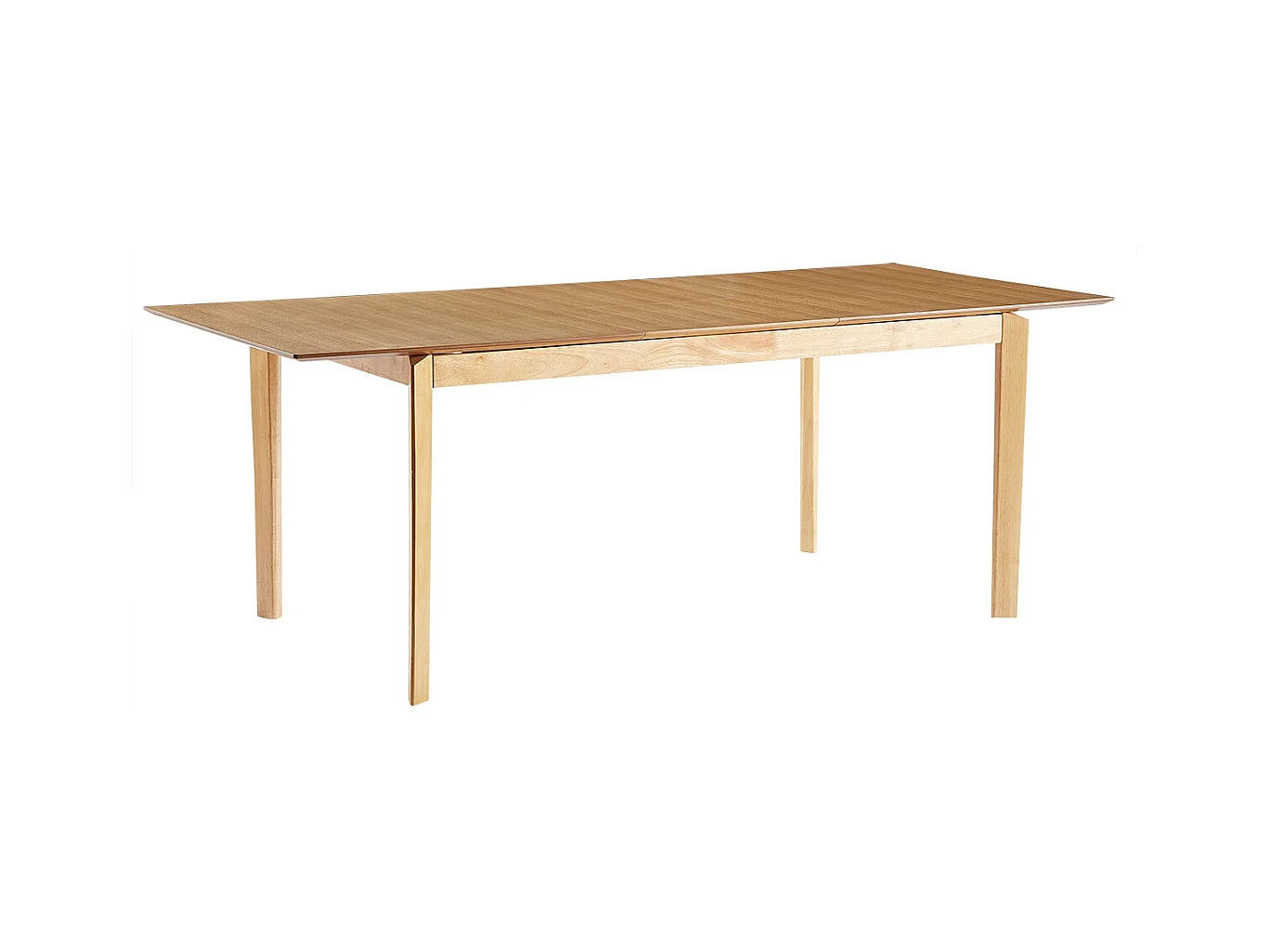 Table extensible rallonges intégrées rectangulaire en bois clair frêne L160-210 cm BONAVISTA
