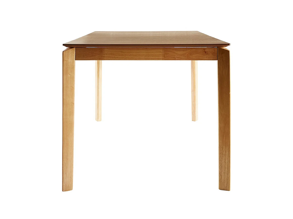 Table extensible rallonges intégrées rectangulaire en bois clair frêne L160-210 cm BONAVISTA
