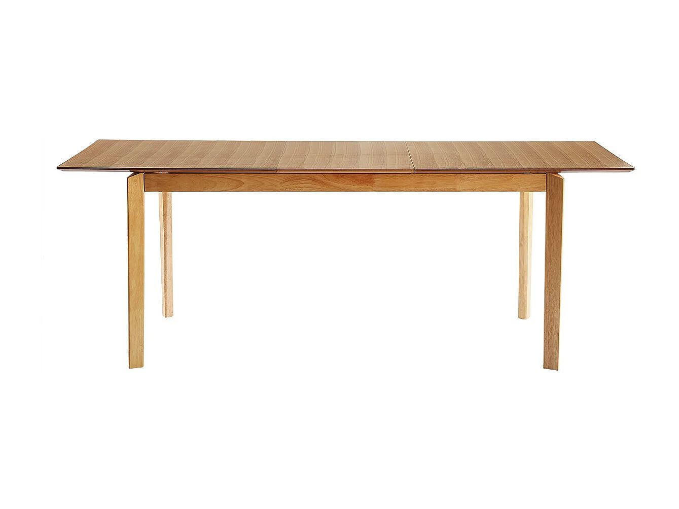 Table extensible rallonges intégrées rectangulaire en bois clair frêne L160-210 cm BONAVISTA