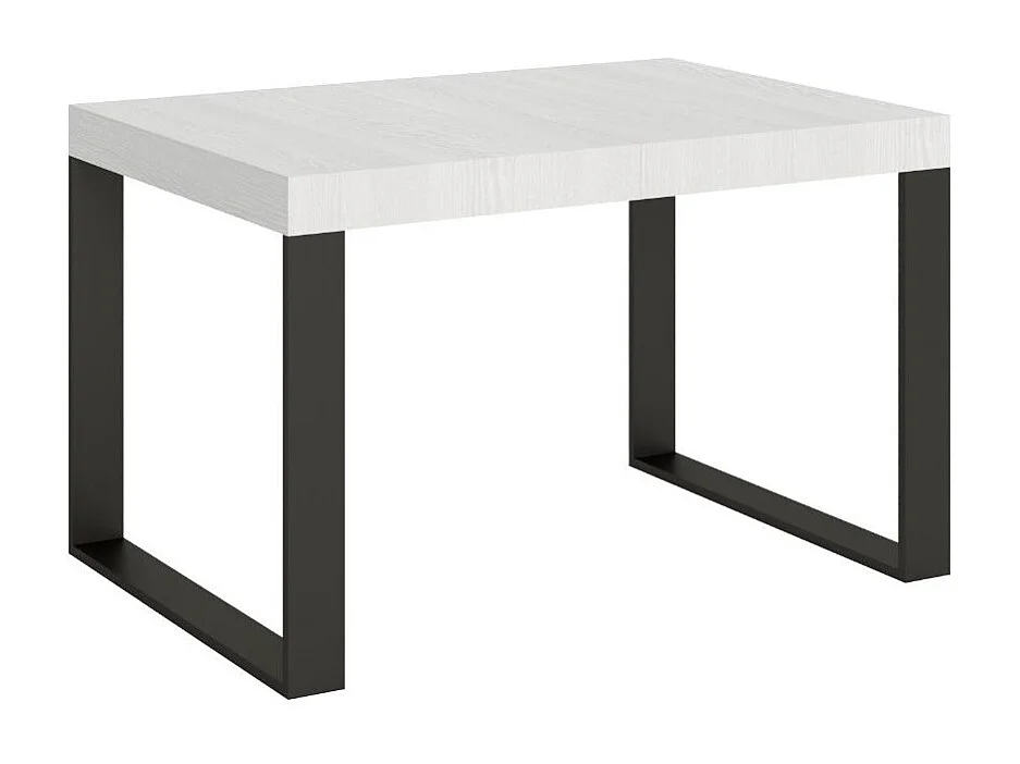Mesa de comedor extensible tiroz-Color Blanco-Soporte 4 pies-5 alargaderas gruesas-Ancho extensible