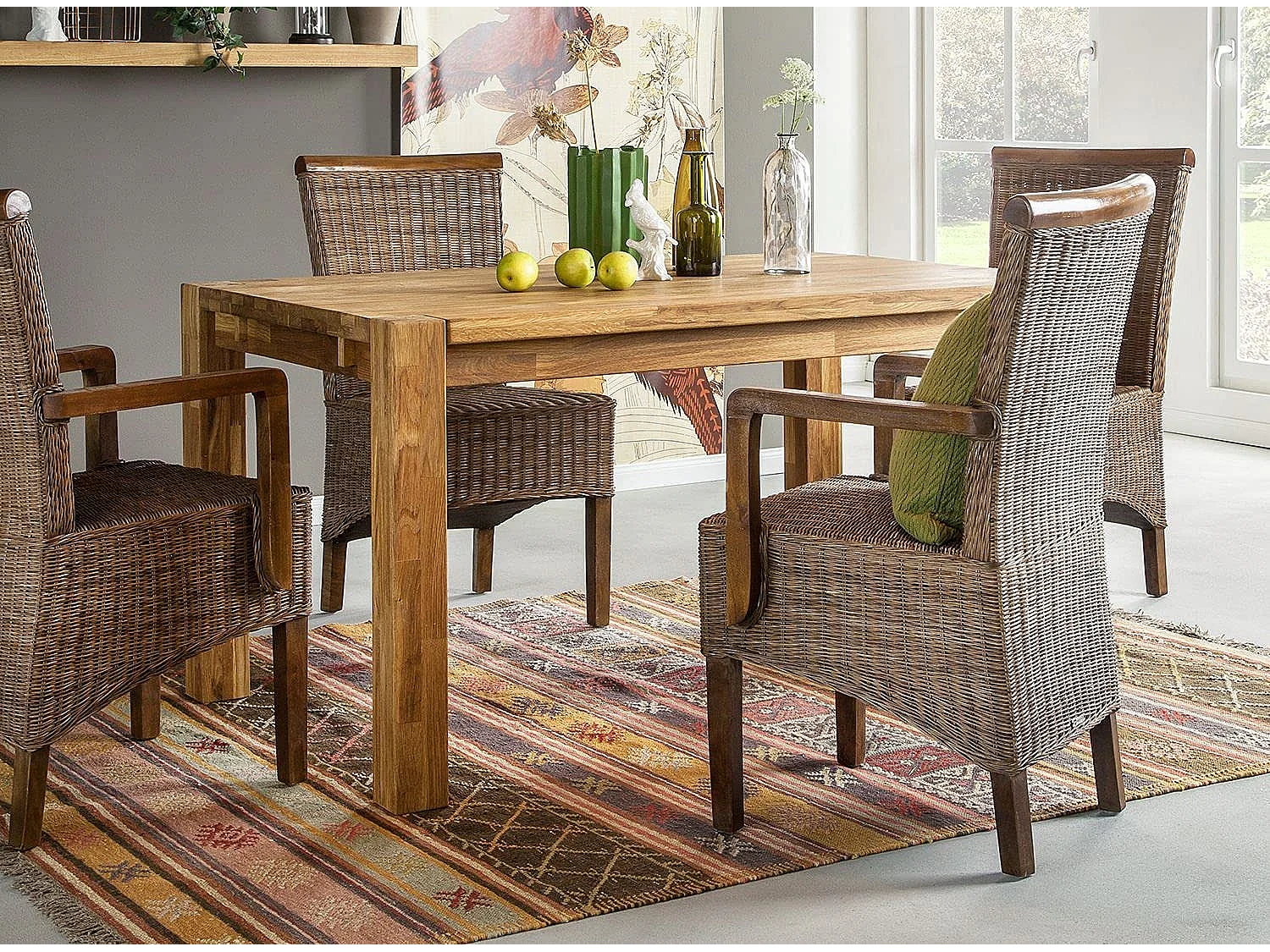 Table extensible en bois de chêne massif Ritza 140 à 190cm