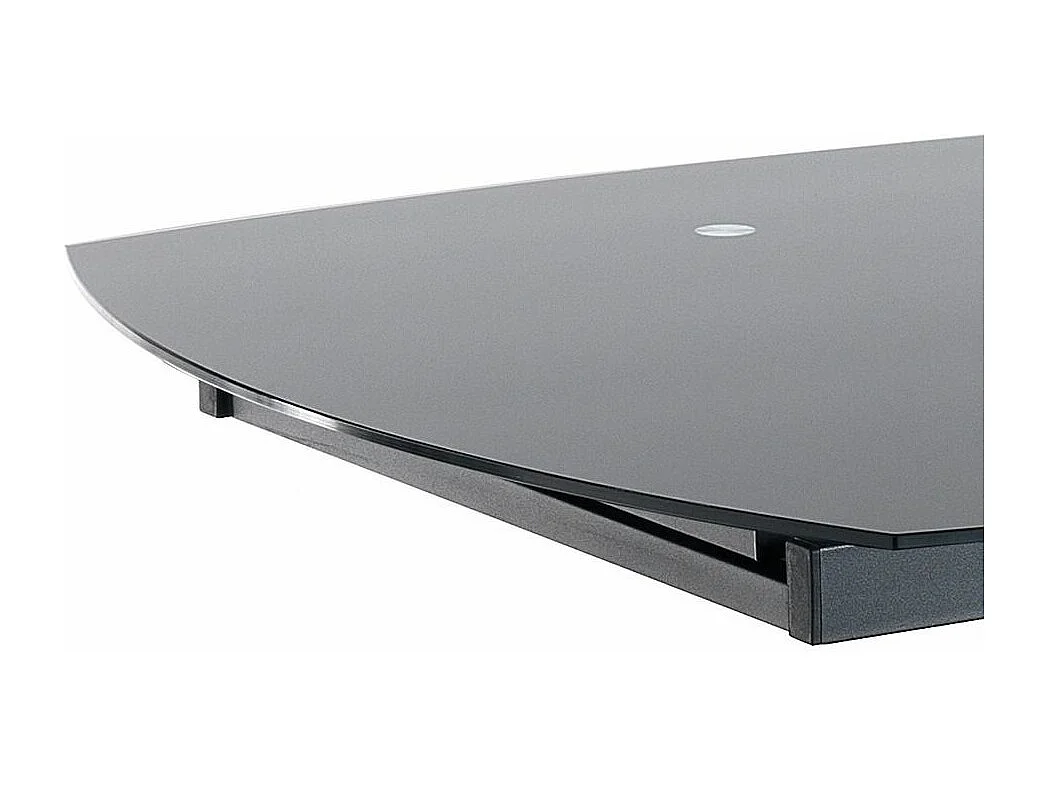 Table ovale extensible acier et verre trempé Aline L 105-165cm