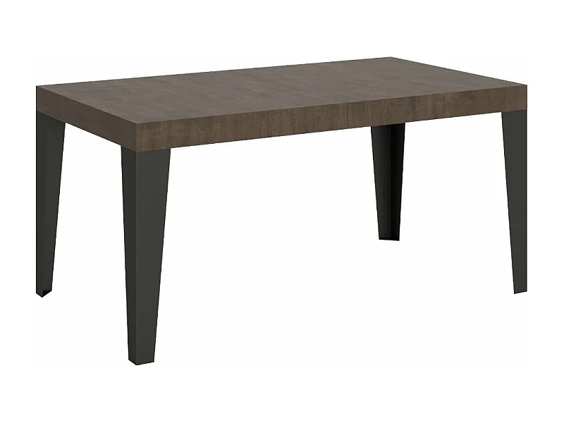 Table à manger extensible Flavio-Couleur Marron-4 pieds-5 rallonges fines-160 à 420cm