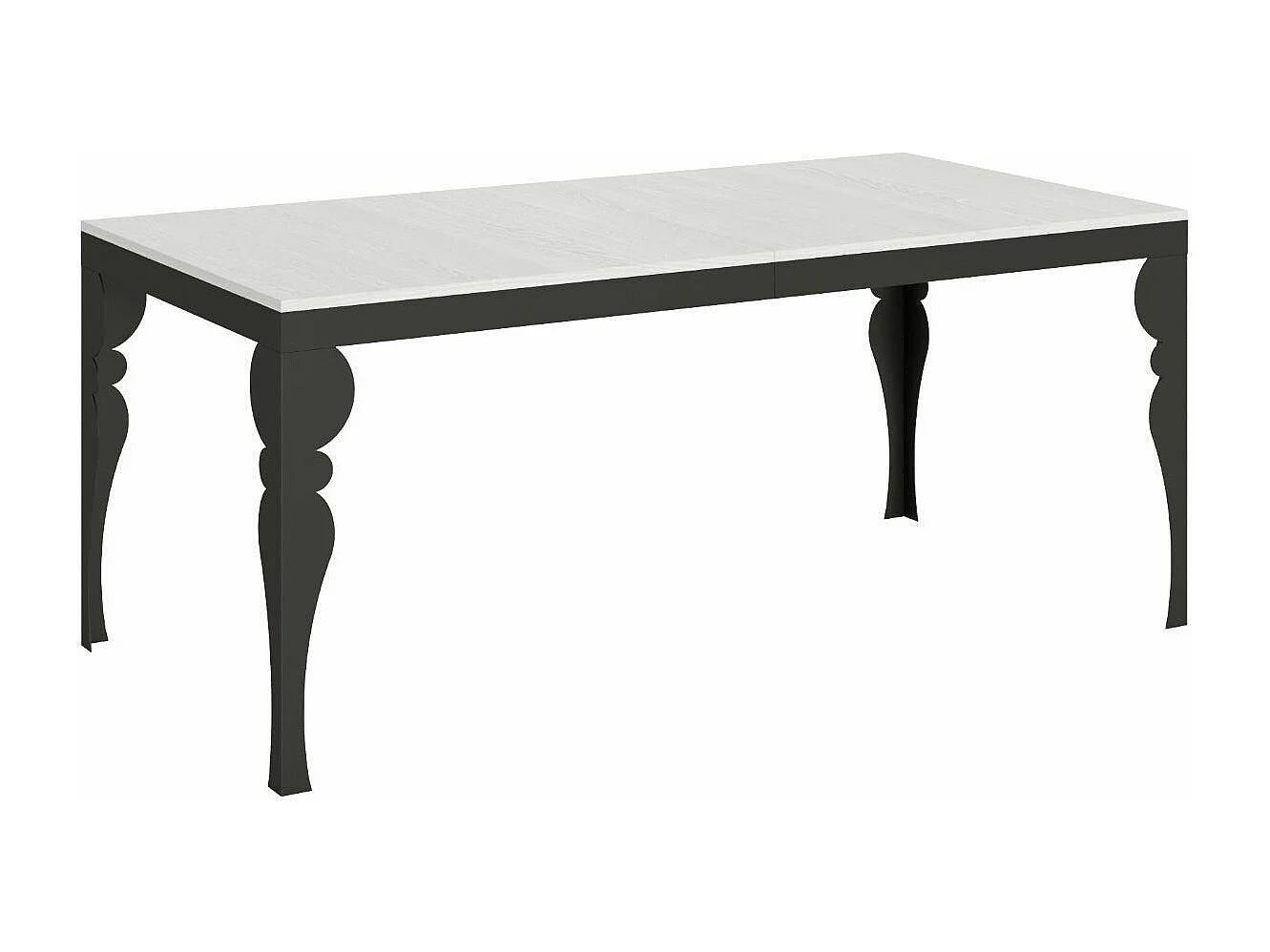 Table extensible pieds acier anthracite Torza evolution-Couleur Naturel-4 pieds-120 à 224cm