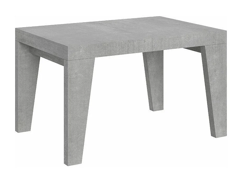 Table à manger extensible bois Naxo-Couleur Gris ciment-4 pieds-2 rallonges fines-130 à 234cm