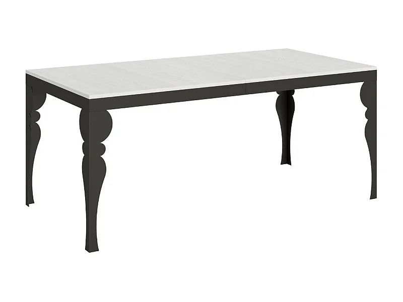 Table extensible pieds acier anthracite Torza evolution-Couleur Blanc-4 pieds-180 à 284cm