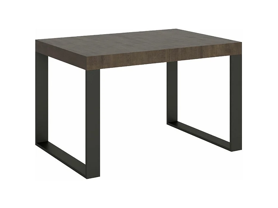 Table à manger extensible Tiroz-Couleur Marron-Sur roulettes-2 rallonges fines-130 à 234cm