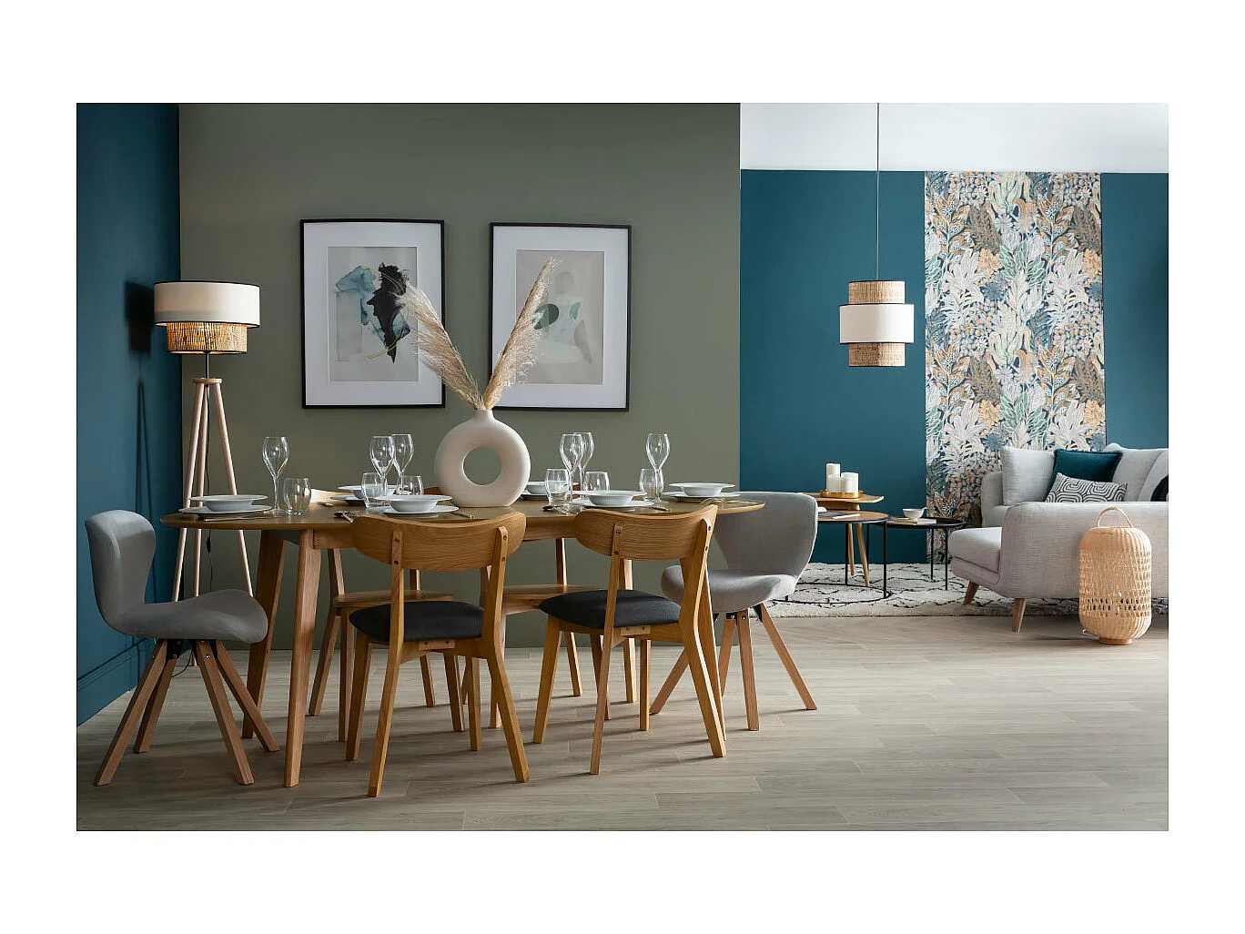 Tavolo da pranzo allungabile design quercia L150-200 MARIK