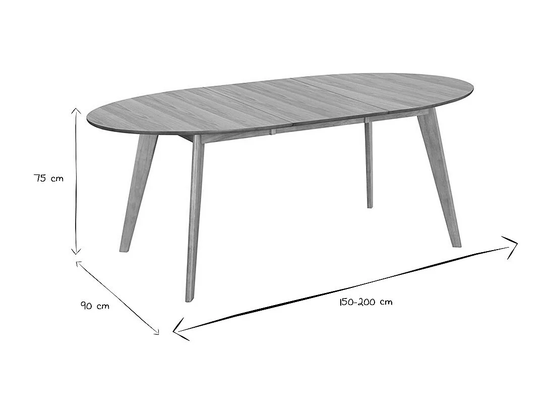 Tavolo da pranzo allungabile design quercia L150-200 MARIK