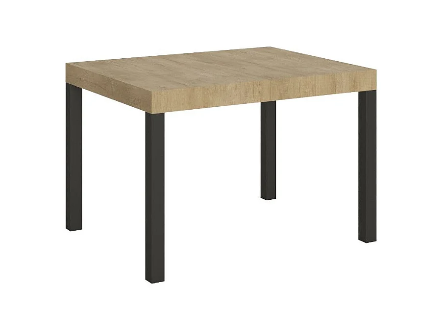Table à manger extensible Karry-Couleur Naturel-4 pieds-120 à 204cm