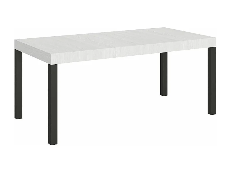 Table à manger extensible Karry-Couleur Blanc-Sur roulettes-180 à 284cm