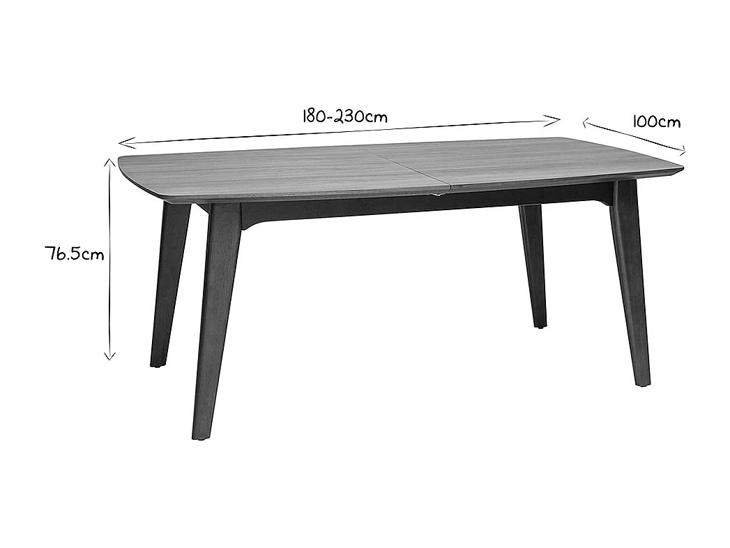 Tavolo da pranzo scandinavo allungabile impiallacciatura rovere L180-230 cm FIFTIES