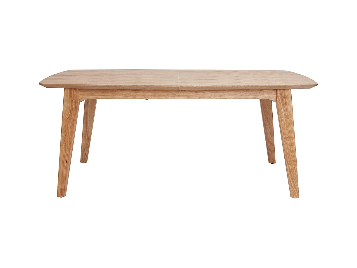 Table extensible rallonges intégrées rectangulaire en bois clair L180-230 cm FIFTIES