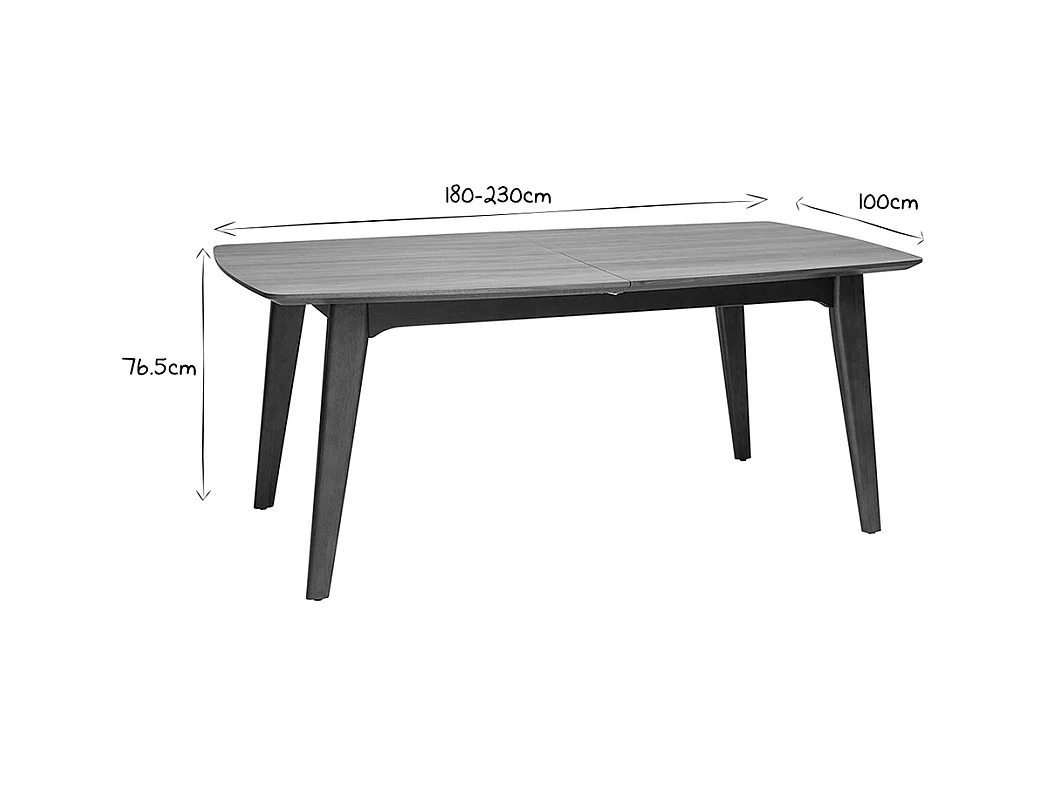 Mesa extensible nórdica de contrachapado de roble 180-230 cm FIFTIES