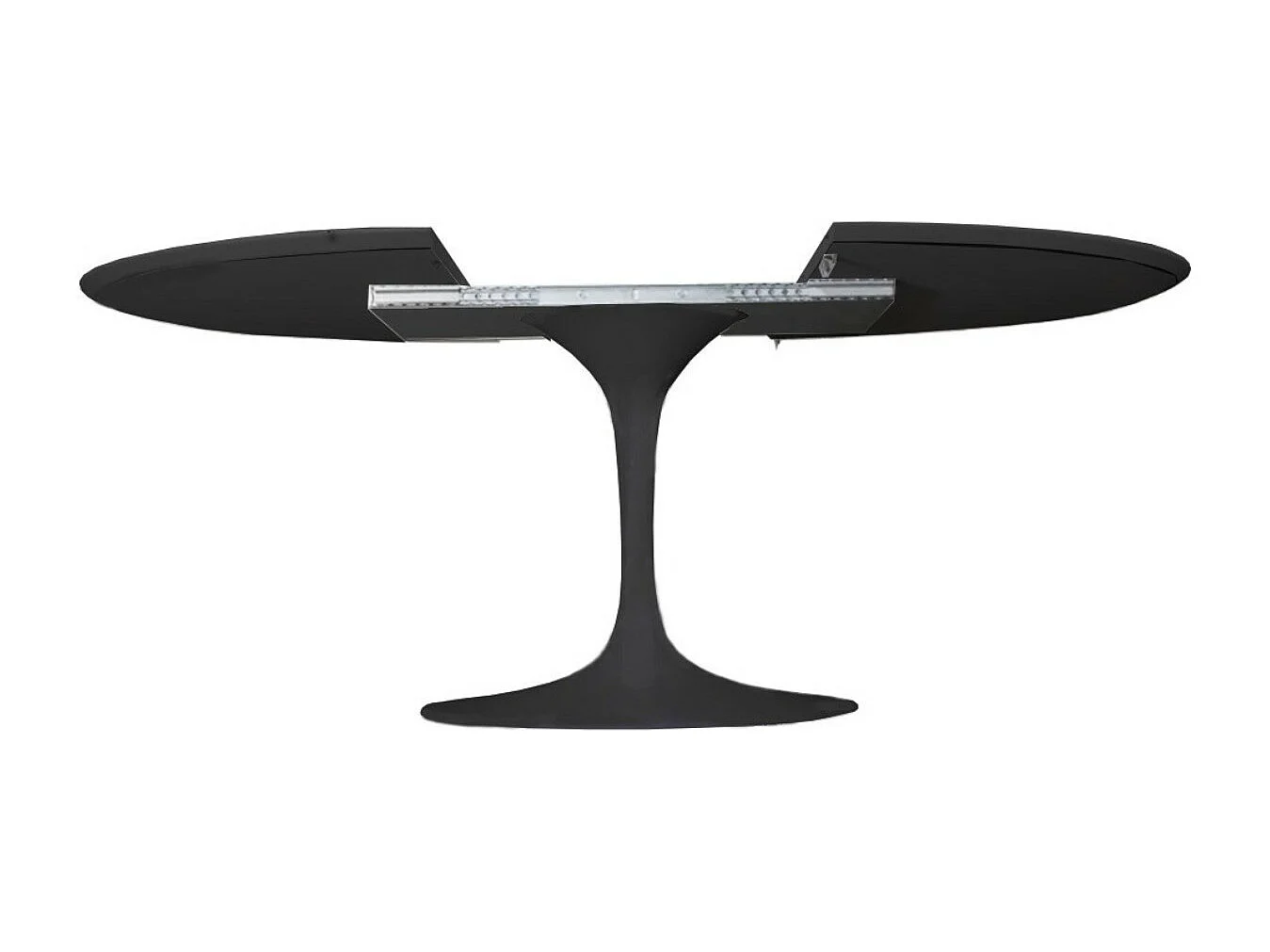 Mesa tulipán oval extensible 160/220 cm negro mate-Color de la bandeja Negro mate-Anchura 170/230 cm-Color de los pies Negro brillante