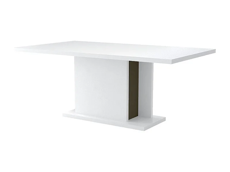Table rectangulaire à rallonge bois laqué blanc et noir Koyd 180-225cm