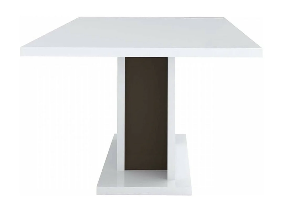 Table rectangulaire à rallonge bois laqué blanc et noir Koyd 180-225cm