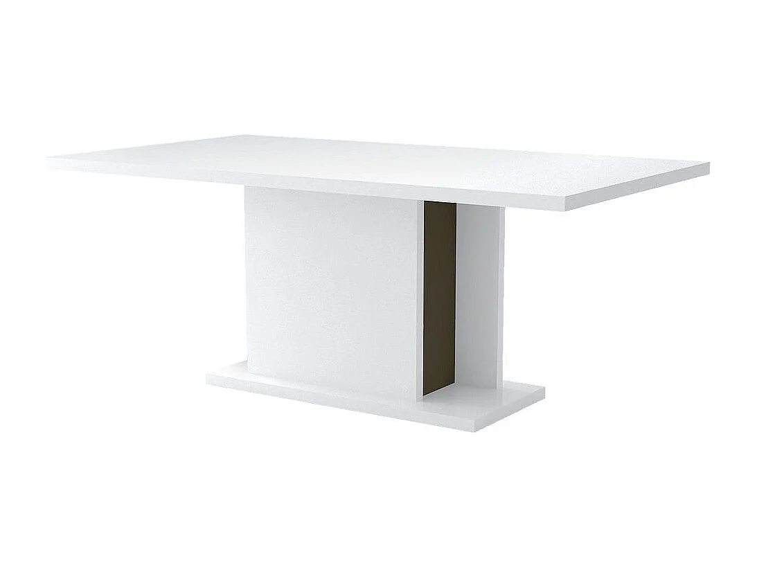 Table rectangulaire à rallonge bois laqué blanc et noir Koyd 180-225cm