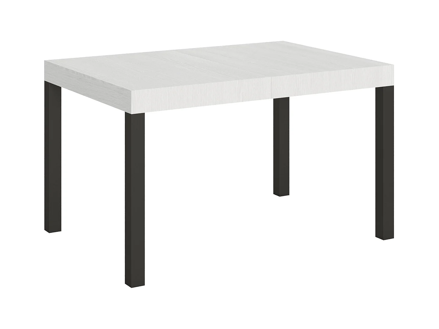 Table extensible 80x140/224 cm Everyday Frêne Blanc cadre Anthracite