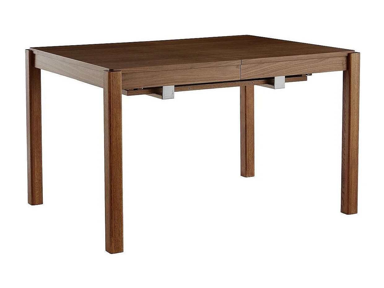 Mesa de comedor extensible rectangular nórdica con acabado en nogal 125-238 cm AGALI