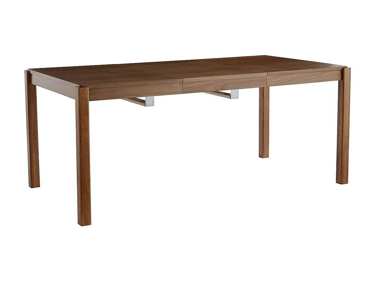 Mesa de comedor extensible rectangular nórdica con acabado en nogal 125-238 cm AGALI
