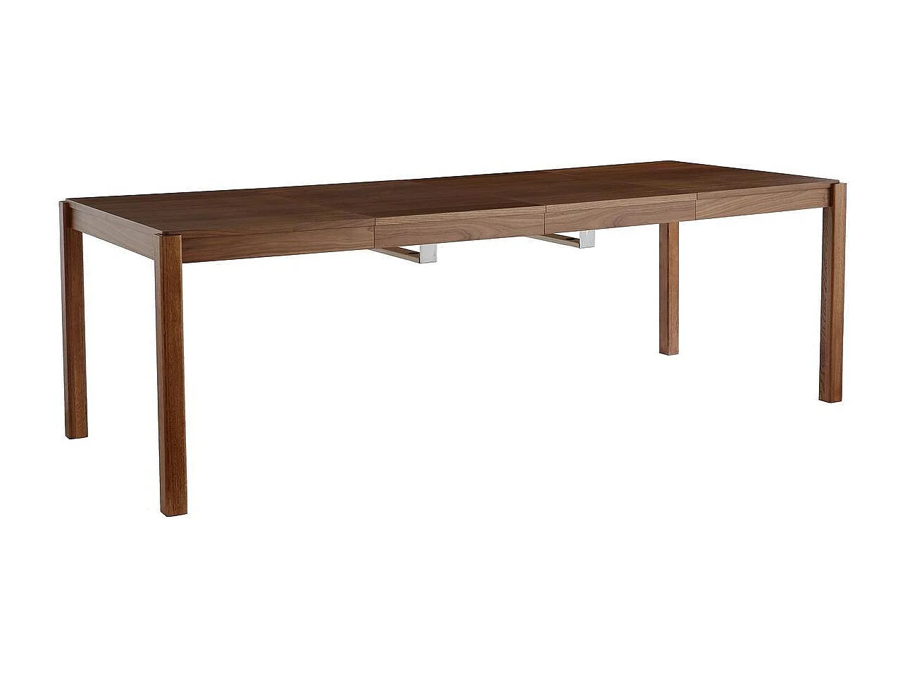 Mesa de comedor extensible rectangular nórdica con acabado en nogal 125-238 cm AGALI